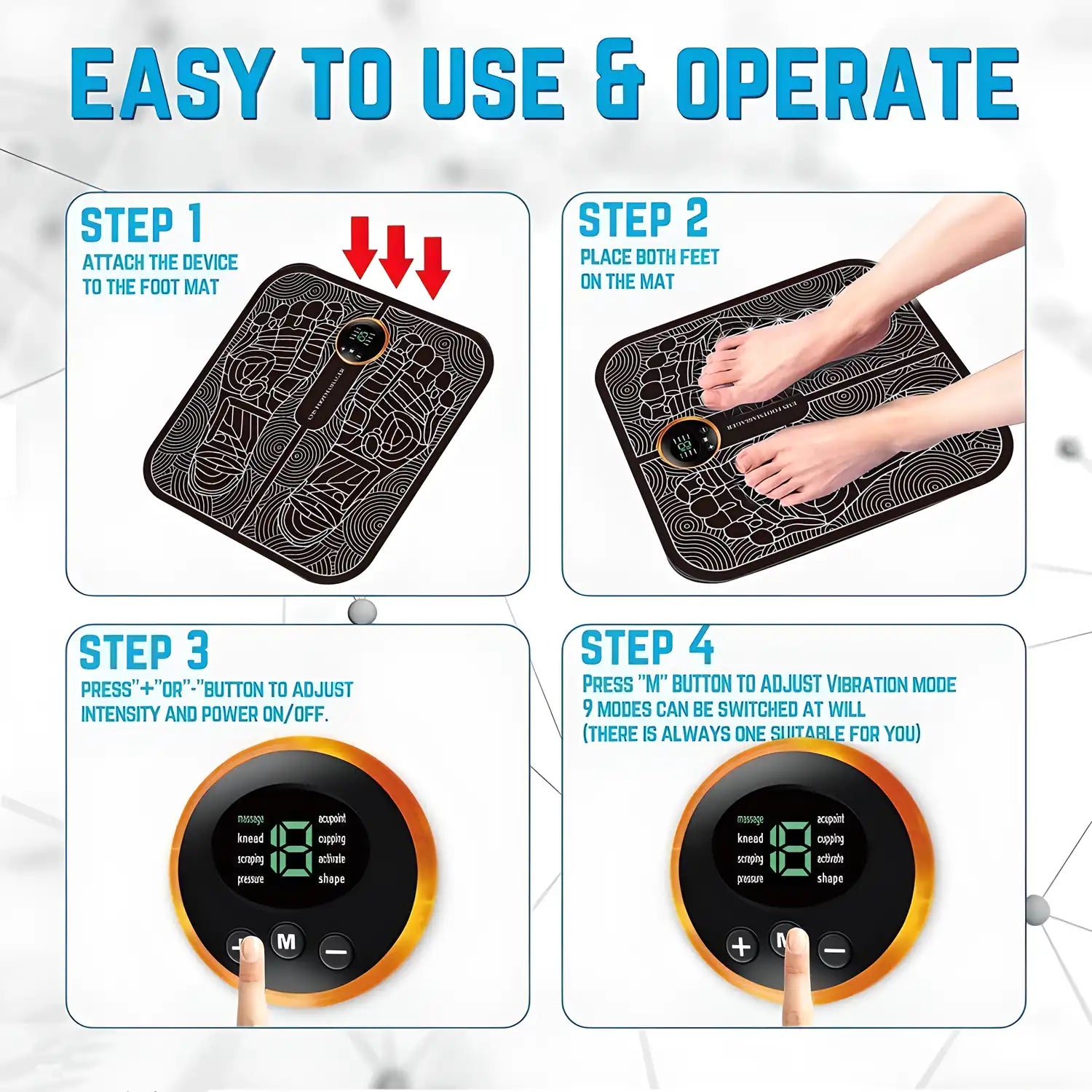 Foot Massage Pain Reliever, Wireless Electric Ems Massage Machine