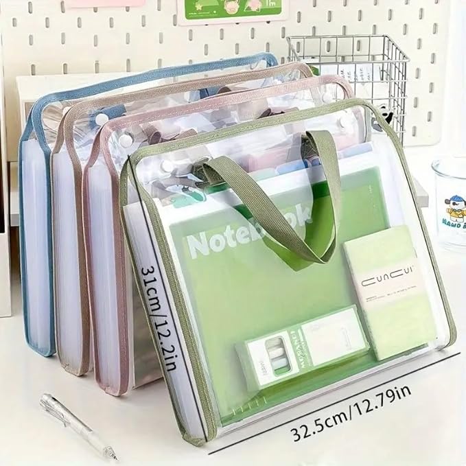 File Organizer with Handle, Expanding File Folder Document Organizer with 13 Pockets, Document Organizer with Labels